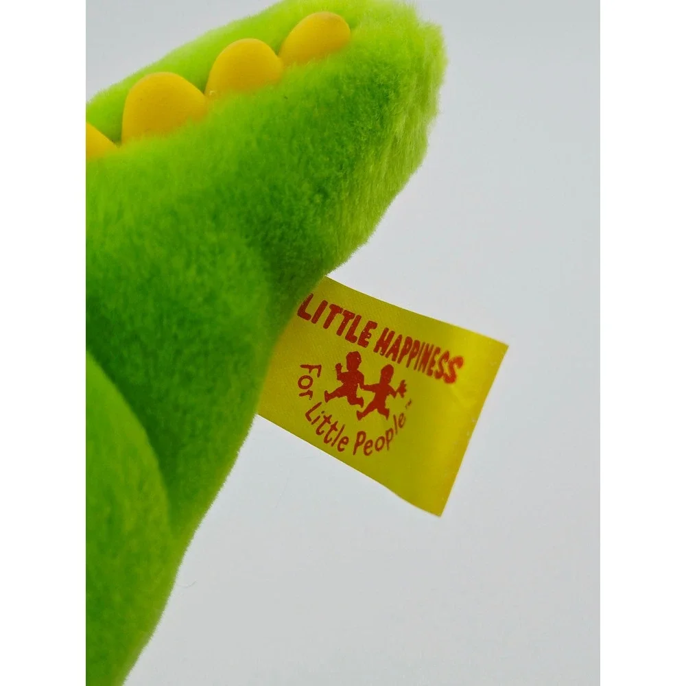 Vintage Dudley the Dragon Plush Stuffed Animal 90s TV Show Green Dragon Sneakers